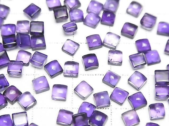 [Video] Amethyst AAA- Square Cabochon 4x4mm 10pcs