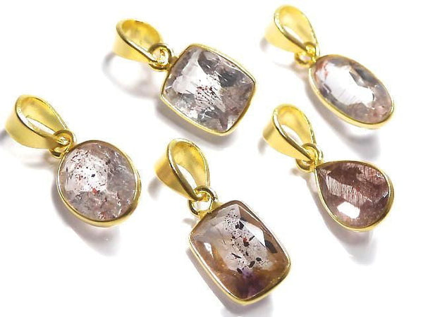 [Video][One of a kind] Elestial Quartz AAA Pendant 18KGP 5pcs Set NO.373