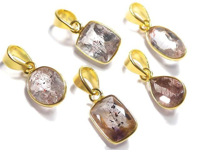 [Video][One of a kind] Elestial Quartz AAA Pendant 18KGP 5pcs Set NO.373