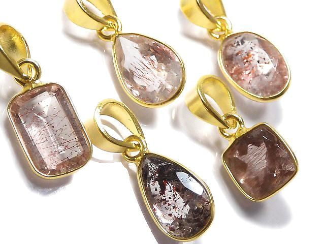 [Video][One of a kind] Elestial Quartz AAA Pendant 18KGP 5pcs Set NO.374