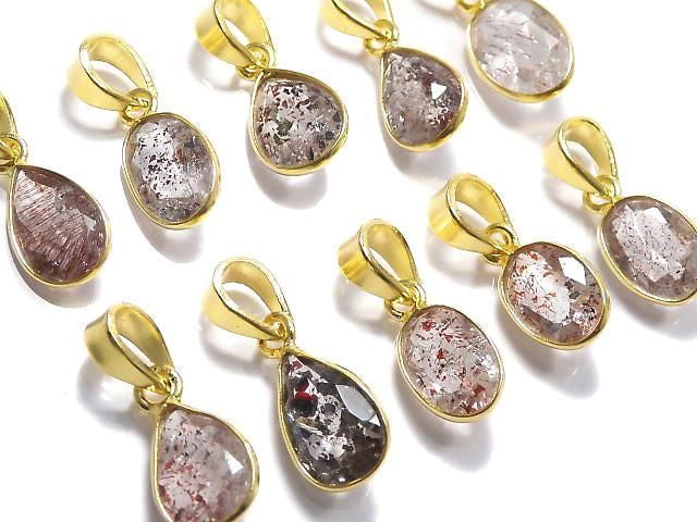 [Video][One of a kind] Elestial Quartz AAA Pendant 18KGP 10pcs Set NO.375