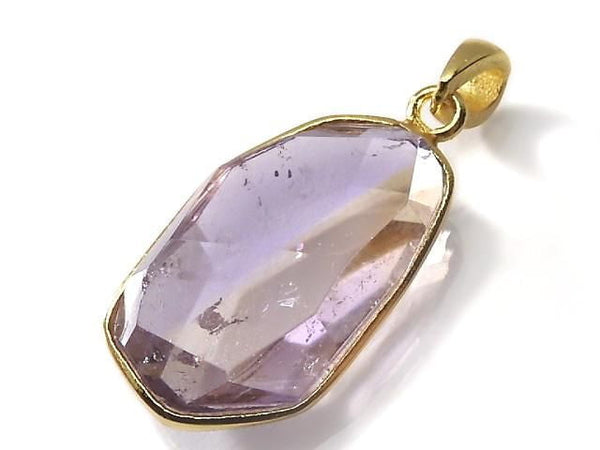 [Video][One of a kind] High Quality Ametrine AAA- Faceted Pendant 18KGP NO.7