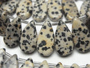 [Video] Dalmatian Jasper Pear Shape (Smooth) 1strand beads (26 pcs)