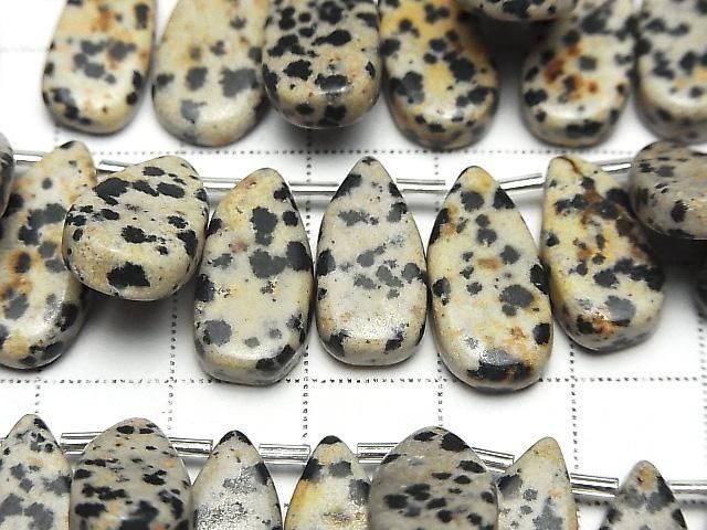 [Video] Dalmatian Jasper Pear Shape (Smooth) 1strand beads (26 pcs)
