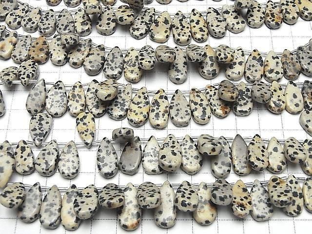 [Video] Dalmatian Jasper Pear Shape (Smooth) 1strand beads (26 pcs)