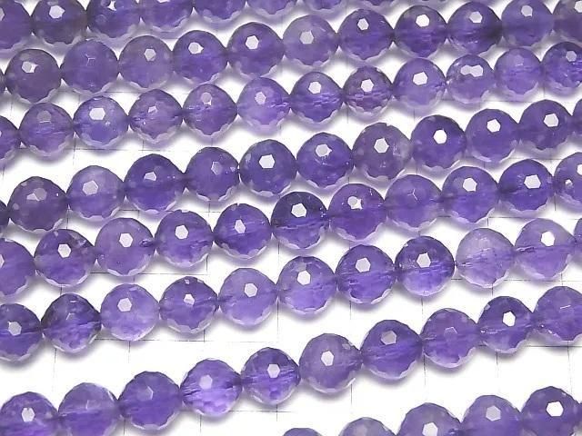 [Video]High Quality! Amethyst AAA- 128Faceted Round 8mm half or 1strand beads (aprx.15inch/36cm)