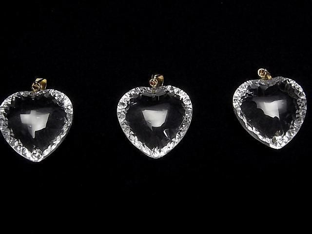 [Video] High Quality Crystal AAA Heart Cut Pendant 20x20mm 18KGP 1pc