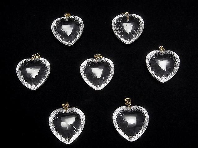 [Video] High Quality Crystal AAA Heart Cut Pendant 20x20mm 18KGP 1pc
