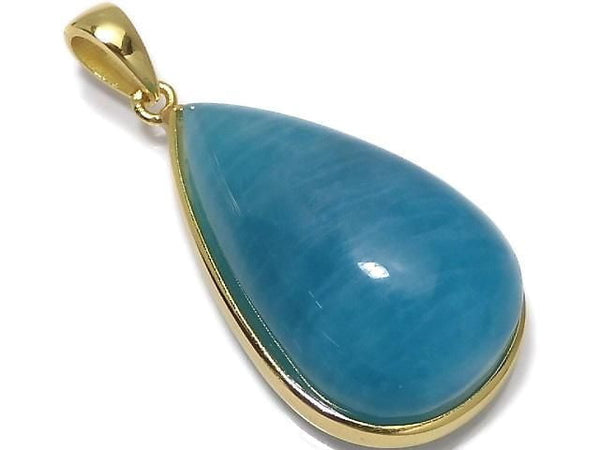 [Video][One of a kind] Amazonite Silica AA++ Pendant 18KGP NO.155