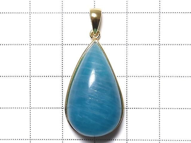 [Video][One of a kind] Amazonite Silica AA++ Pendant 18KGP NO.155