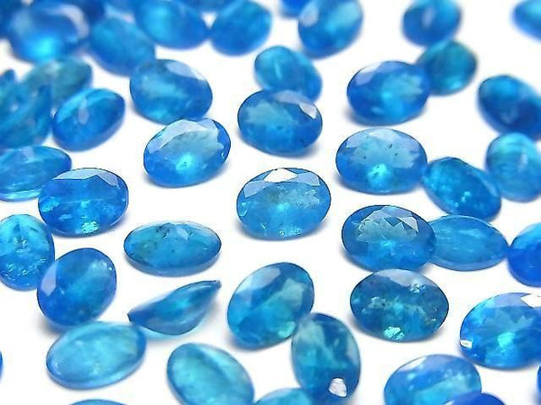[Video] High Quality Neon Blue Apatite AAA Loose Stone Oval Faceted 7x5mm 2pcs