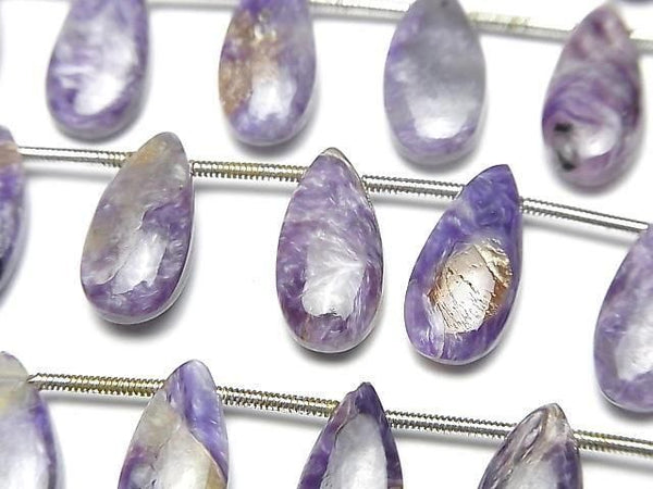[Video] Charoite AA Pear Shape (Smooth) 15x7mm 1strand (10pcs)