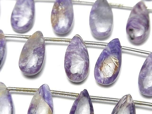 [Video] Charoite AA Pear Shape (Smooth) 15x7mm 1strand (10pcs)