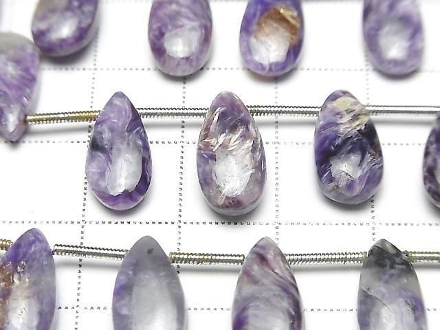 [Video] Charoite AA Pear Shape (Smooth) 15x7mm 1strand (10pcs)
