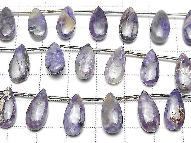 [Video] Charoite AA Pear Shape (Smooth) 15x7mm 1strand (10pcs)