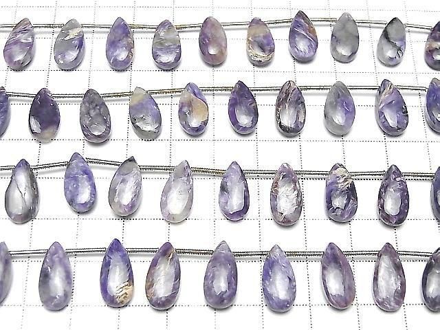 [Video] Charoite AA Pear Shape (Smooth) 15x7mm 1strand (10pcs)