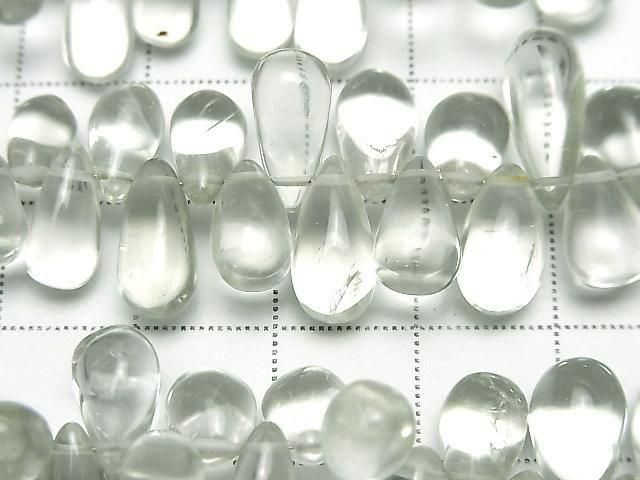 [Video] Green Amethyst AA++ Drop (Smooth) half or 1 strand bead (aprx. 7 inches/17 cm)