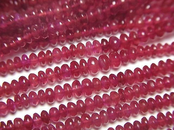 [Video]Longido(Tanzania)High Quality Ruby AAA Rondelle half or 1strand beads (aprx.17inch/42cm)