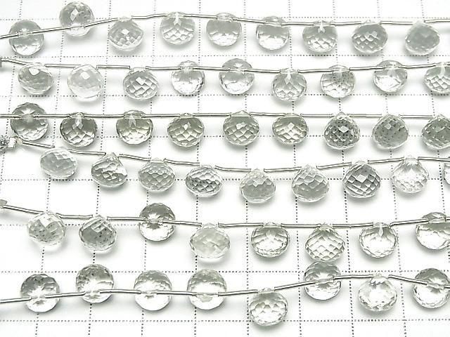 [Video] High Quality Green Amethyst AAA Onion Faceted Briolette 1 strand (8 pcs)