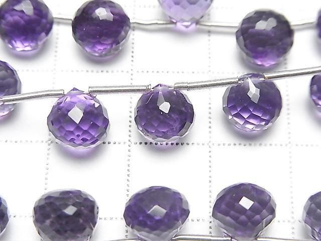 [Video] High Quality Amethyst AAA Onion Faceted Briolette 1 strand (8 pcs)