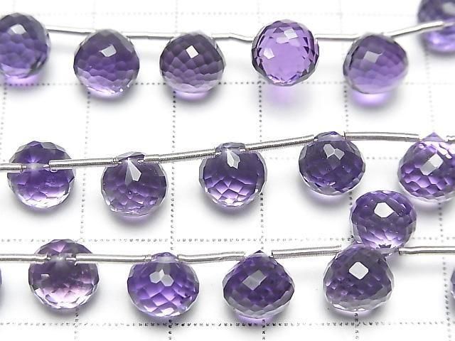 [Video] High Quality Amethyst AAA Onion Faceted Briolette 1 strand (8 pcs)