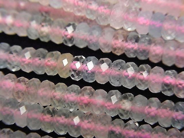 [Video] High Quality! Beryl Mix (Multicolor Aquamarine) AAA- Faceted Button Rondelle 4x4x2mm 1strand beads (approx. 15 inches/37 cm)