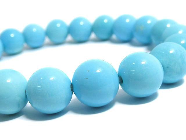[Video][One of a kind] Arizona Sleeping Beauty Turquoise AAAA Round 9mm Bracelet NO.1