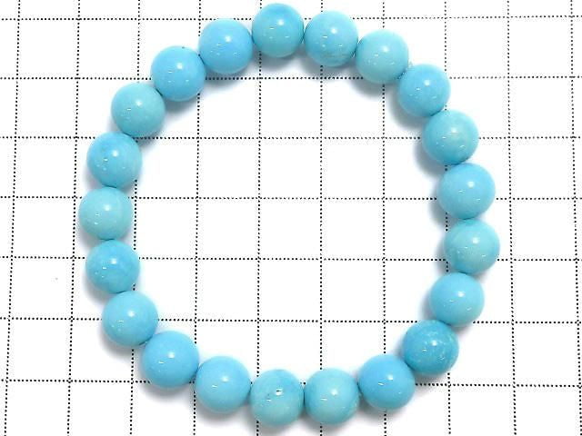 [Video][One of a kind] Arizona Sleeping Beauty Turquoise AAAA Round 9mm Bracelet NO.1