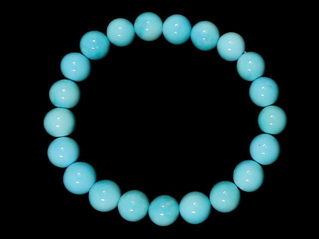 [Video][One of a kind] Arizona Sleeping Beauty Turquoise AAAA Round 9mm Bracelet NO.1