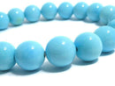 [Video][One of a kind] Arizona Sleeping Beauty Turquoise AAAA Round 9mm Bracelet NO.2