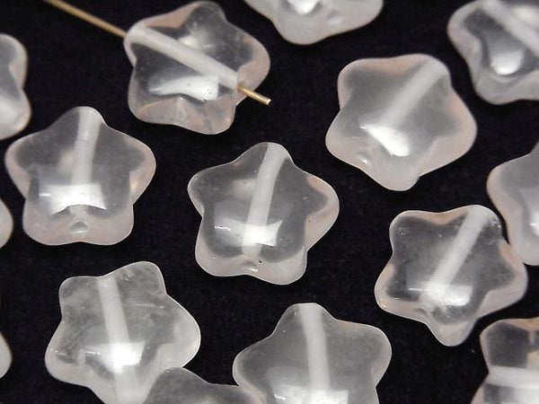 [Video] Rose Quartz AAA- Star Motif 14.5mm [Drilled Hole] 2pcs