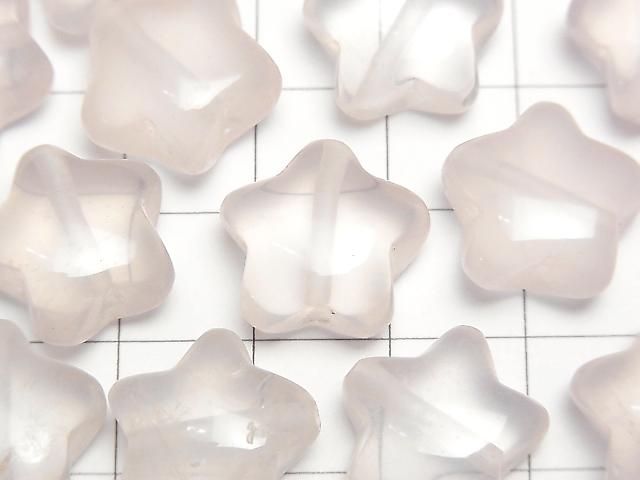 [Video] Rose Quartz AAA- Star Motif 14.5mm [Drilled Hole] 2pcs