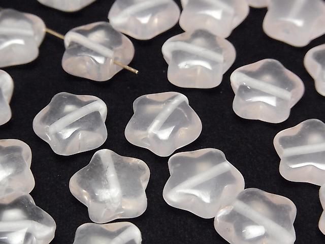 [Video] Rose Quartz AAA- Star Motif 14.5mm [Drilled Hole] 2pcs