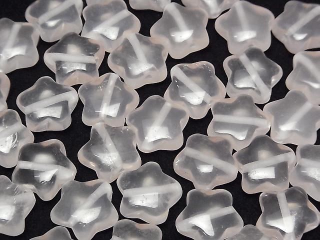 [Video] Rose Quartz AAA- Star Motif 14.5mm [Drilled Hole] 2pcs