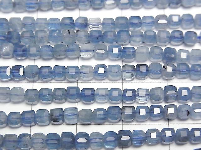 [Video] High Quality! Deep Blue Aquamarine AA++ Cube Shape 3x3x3mm 1strand beads (approx. 15 inches/37 cm)