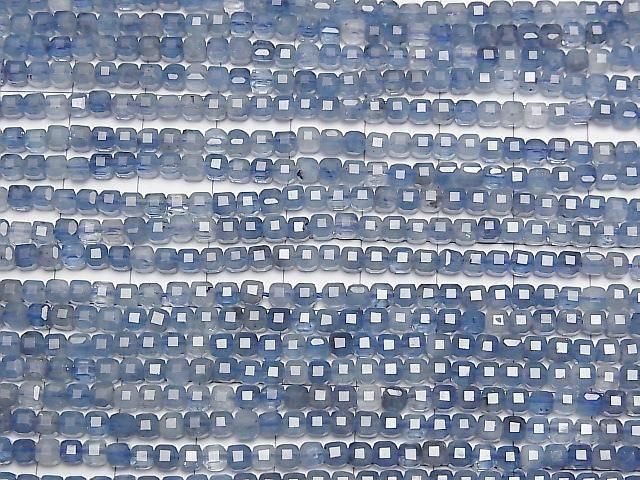 [Video] High Quality! Deep Blue Aquamarine AA++ Cube Shape 3x3x3mm 1strand beads (approx. 15 inches/37 cm)