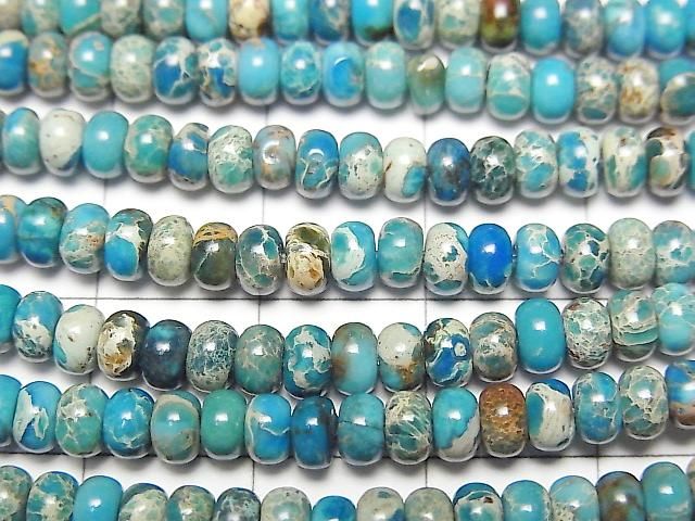 [Video] Light Blue Kaolinite Rondelle 4x4x2.5mm 1strand beads (aprx. 15 inches/38 cm)