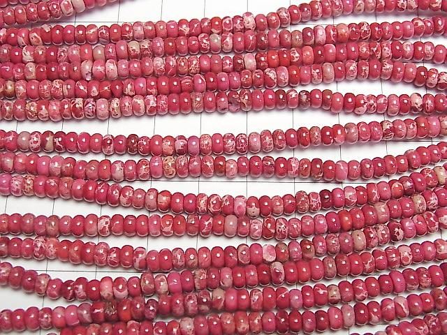 [Video] Red Kaolinite Rondelle 4x4x2.5mm 1strand beads (aprx. 15 inches/38 cm)