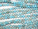 [Video] Light Blue Kaolinite Coin 6.5x6.5mm 1strand beads (aprx. 15 inches/38 cm)