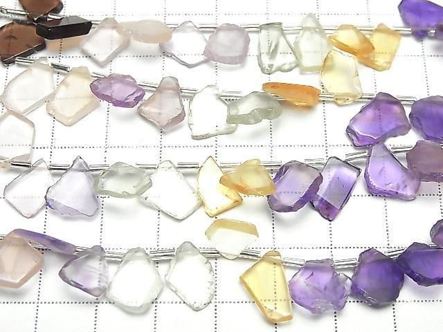 [Video] Mixed Stone AA++ Rough Slice Faceted 1strand beads (22 pcs)
