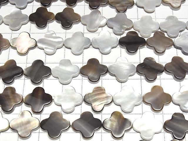 [Video] Black Shell AAA Flower Motif 15x15x3mm 1/4 or 1strand beads (aprx. 15 inches/37 cm)