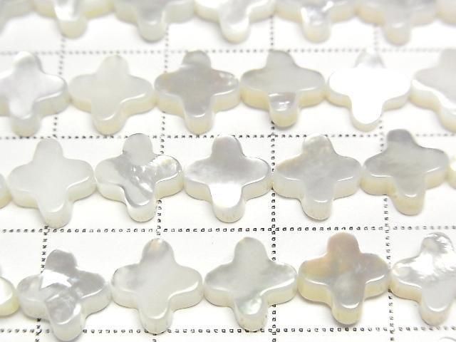 [Video] High Quality White Shell (Silver-lip Oyster) AAA Cross 8x8mm 1/4 or 1strand beads (aprx. 15 inches/38 cm)