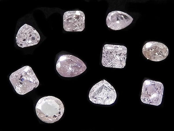 [Video][One of a kind] Pink Diamond Loose Stone Faceted 10pcs Set NO. 10