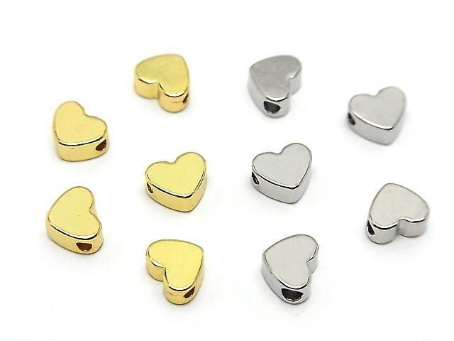 Metal parts Heart Motif 5x6mm Drilled Hole 10pcs