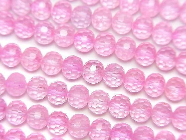 [Video] High Quality! Pink Topaz AA++ 128 Faceted Round 5mm 1strand beads (approx. 15 inches/36 cm)