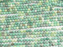 [Video] High Quality! Natural Green Chalcedony Faceted Round 4mm 1strand beads (aprx. 15 inches/38 cm)