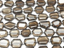 [Video] High Quality Smoky Quartz AAA- Flat Faceted Nugget 1strand beads (aprx.7inch/18cm)