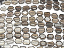 [Video] High Quality Smoky Quartz AAA- Flat Faceted Nugget 1strand beads (aprx.7inch/18cm)