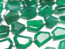 [Video] High Quality Green Onyx AAA- Flat Faceted Nugget 1strand beads (approx. 7 inches/18 cm)