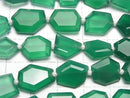 [Video] High Quality Green Onyx AAA- Flat Faceted Nugget 1strand beads (approx. 7 inches/18 cm)